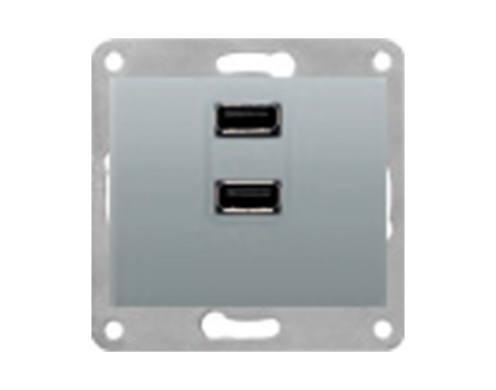 5TG2022-1-AF Розетка USB подвійна 250V 2.1A SIEMENS DELTA Iris алюміній ф'южн