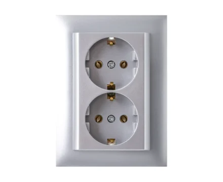 Розетка подвійна ШУКО LOGUS 250V/16A металік алюмінієвий