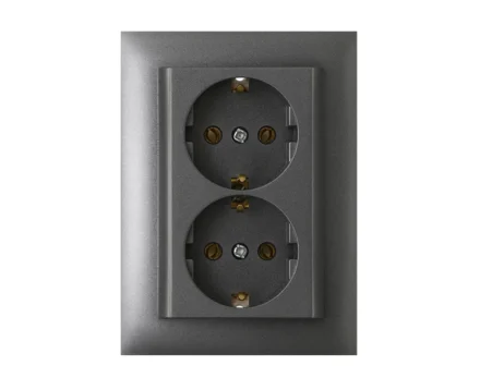 Розетка подвійна ШУКО LOGUS 250V/16A металік графітовий