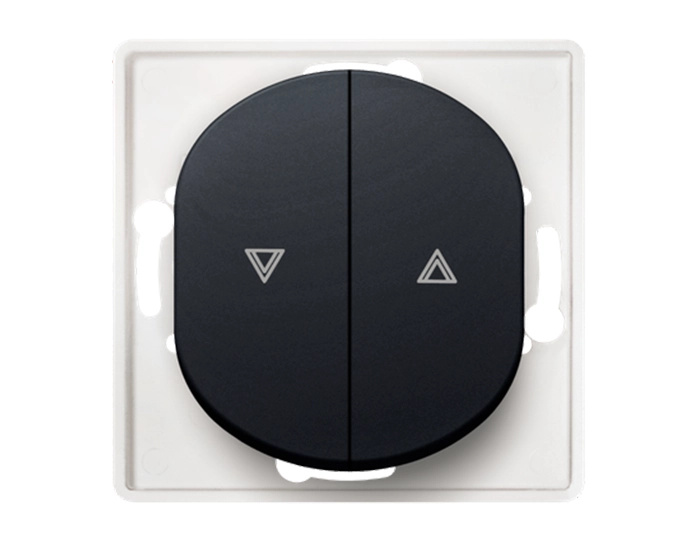 E6075.E1 Механізм кнопк.вимикача 2кл. Для жалюзі Aling-Conel EON, чорний матовий