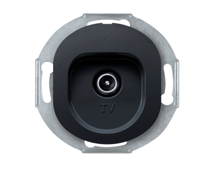 E612I.E Механізм розетка ТV базова, Aling-Conel EON, чорний глянцевий