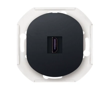 Механізм розетка 1-на HDMI, Aling-Conel EON, чорний матовий