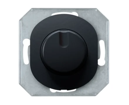 Механізм світлорегулятор з сход.вимикачем, 40-400ВА, Aling-Conel EON, чорний матовий