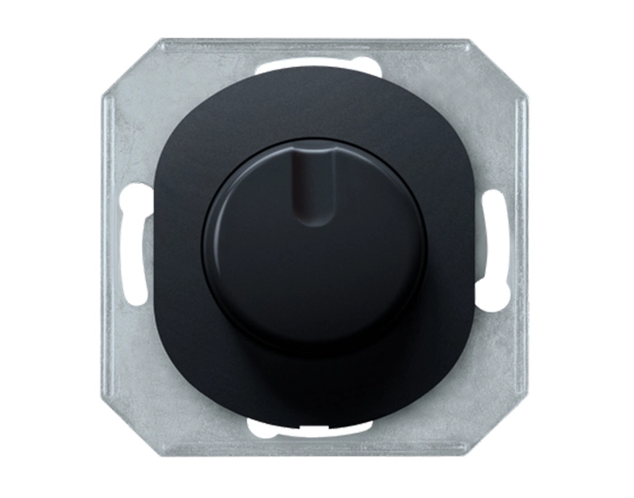 E617.E1 Механізм світлорегулятор з сход.вимикачем, 40-400ВА, Aling-Conel EON, чорний матовий