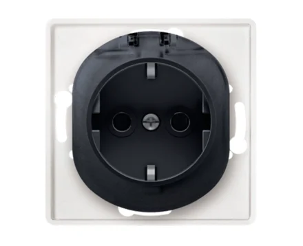 Механізм розетки 1-на з заземл. з кришкою Aling-Conel EON, чорний матовий