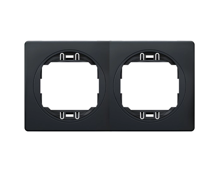 E6701.Е1Е Рамка 2-на гориз. Aling-Conel EON, чорний матовий-чорний