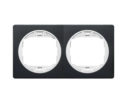 Рамка 2-на гориз. Aling-Conel EON, чорний матовий-білий