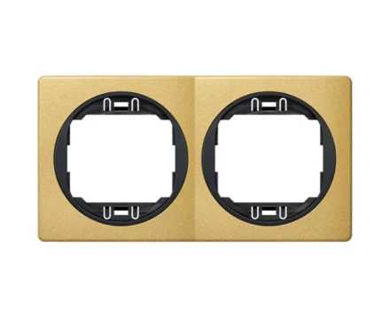 Рамка 2-на гориз. Aling-Conel EON, золото-чорний