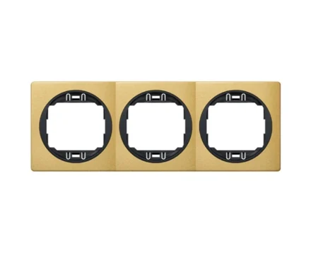 Рамка 3-на гориз. Aling-Conel EON, золото-чорний