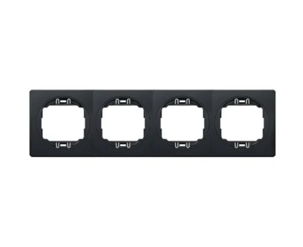 Рамка 4-на гориз. Aling-Conel EON, чорний глянцевий-чорний