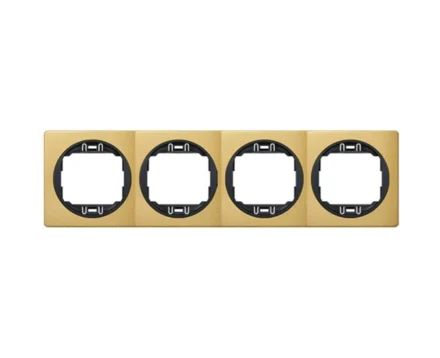 Рамка 4-на гориз. Aling-Conel EON, золото-чорний