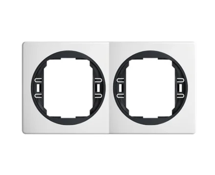 Рамка 2-на вертик. Aling-Conel EON, білий-чорний