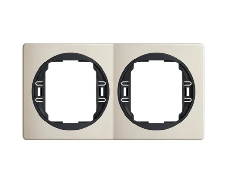 Рамка 2-на вертик. Aling-Conel EON, беж.-чорн.