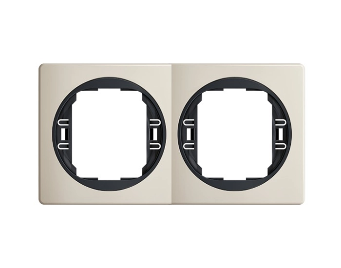 E6711.9E Рамка 2-на вертик. Aling-Conel EON, беж.-чорн.