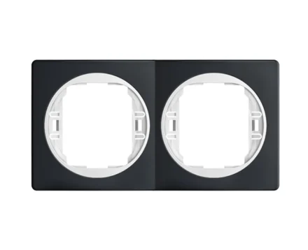 Рамка 2-на вертик. Aling-Conel EON, чорн. матовий-білий