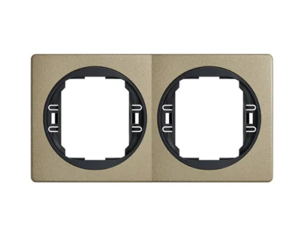 Рамка 2-на вертик. Aling-Conel EON, зол.-чорн.