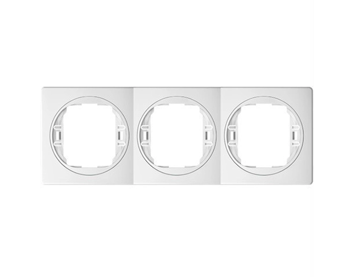 E6713.00 Рамка 3-на вертик. Aling-Conel EON, білий-білий