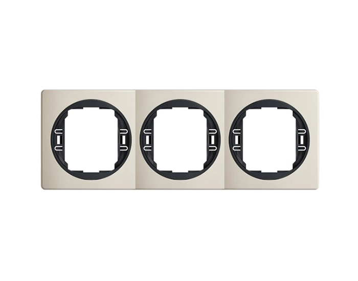 E6713.9E Рамка 3-на вертик. Aling-Conel EON, беж.-чорн.