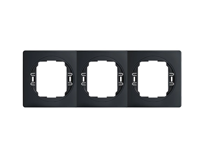 E6713.E1E Рамка 3-на вертик. Aling-Conel EON, чорний матовий-чорний