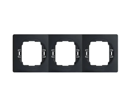 Рамка 3-на вертик. Aling-Conel EON, чорний глянцевий-чорний