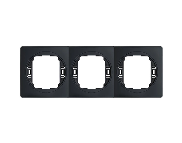E6713.EE Рамка 3-на вертик. Aling-Conel EON, чорний глянцевий-чорний