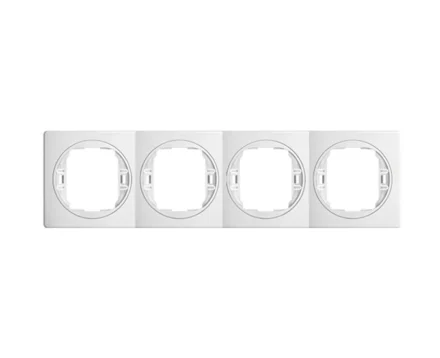 Рамка 4-на вертик. Aling-Conel EON, білий-білий