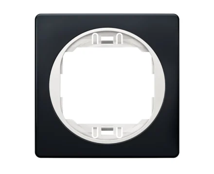 Рамка 1-на Aling-Conel EON, 80*80 чорний матовий-білий