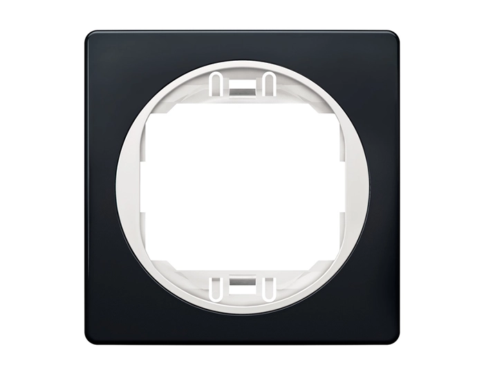 E6801.E10 Рамка 1-на Aling-Conel EON, 80*80 чорний матовий-білий