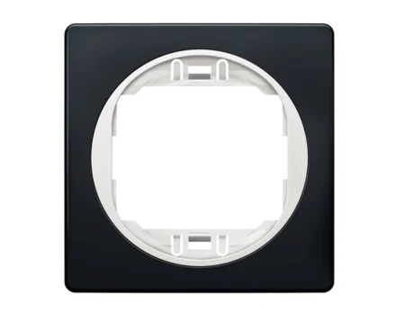 Рамка 1-на Aling-Conel EON, 80*80, чорн. глянець-білий