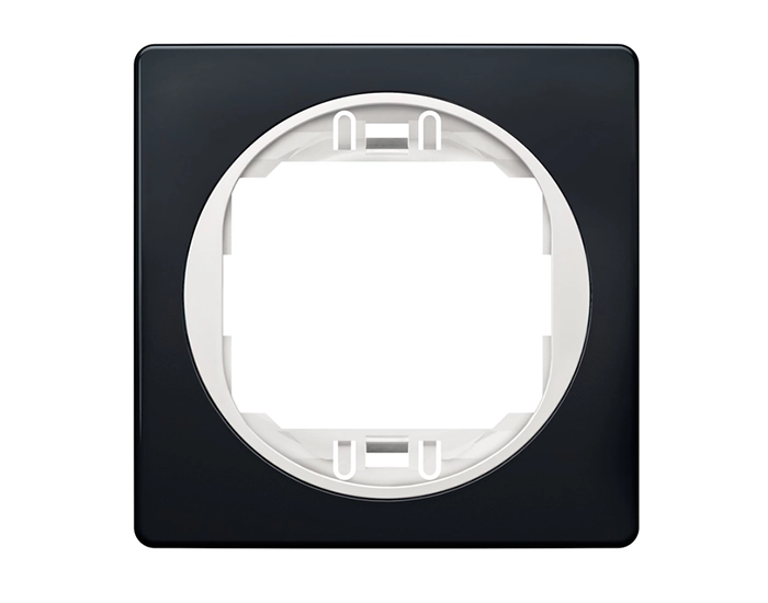 E6801.EO Рамка 1-на Aling-Conel EON, 80*80, чорн. глянець-білий