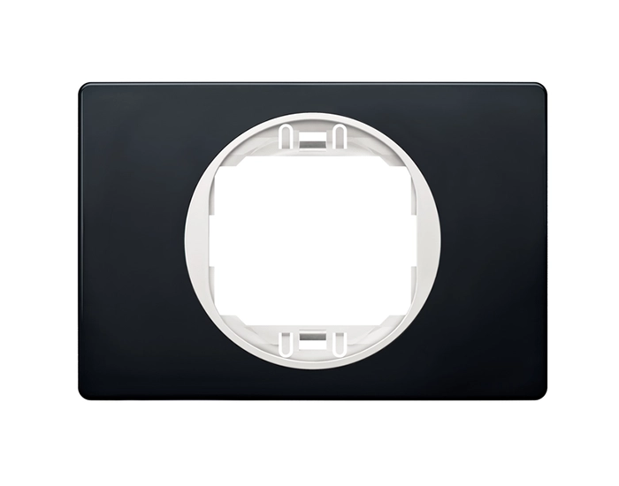 E6803.E10 Рамка 1-на Aling-Conel EON, 80*120 чорний матовий-білий