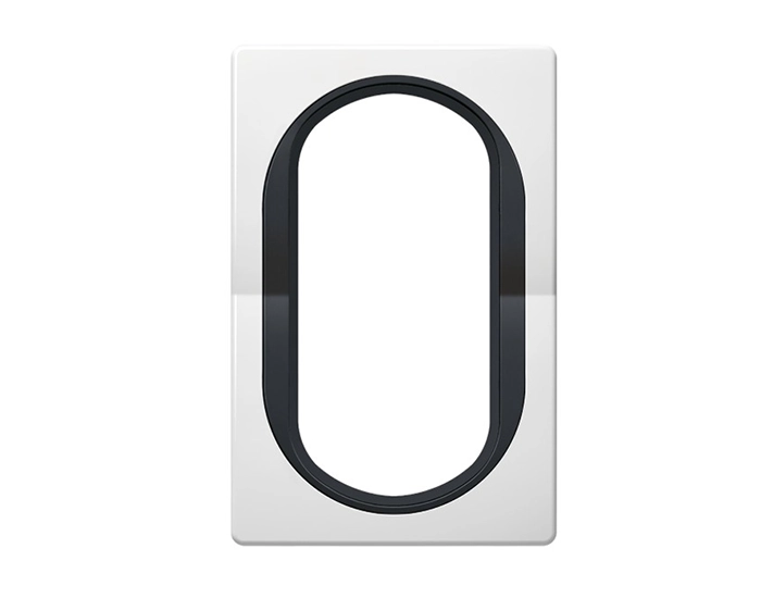 E6805.0Е Рамка 1-на для 2-ної розетки Aling-Conel EON, білий-чорний