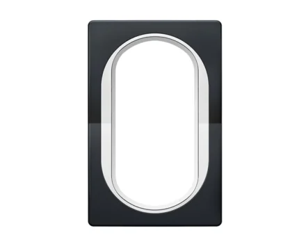 Рамка 1-на для 2-ної розетки Aling-Conel EON, чорн. матовий-білий