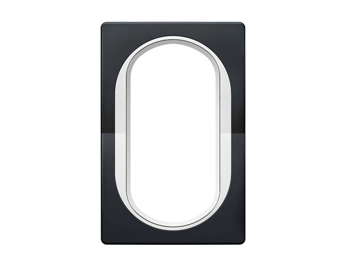 E6805.Е10 Рамка 1-на для 2-ної розетки Aling-Conel EON, чорн. матовий-білий