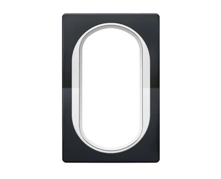 Рамка 1-на для 2-ної розетки Aling-Conel EON, чорн. глянець-білий