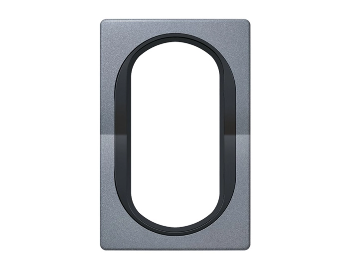 E6805.S1E Рамка 1-на для 2-ної розетки Aling-Conel EON, античне срібло-чорний