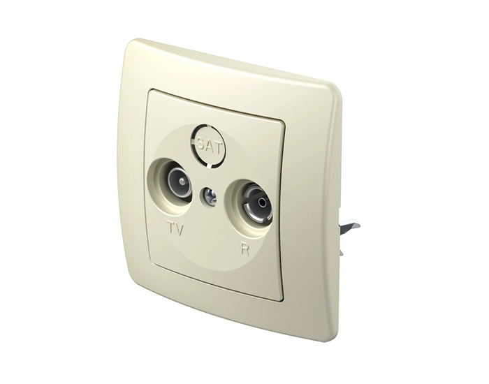 KE11IWXO-U_1 Розетка телев. кінцева TVR ТЕМ EKONOMIK без рамки, сл. кістка