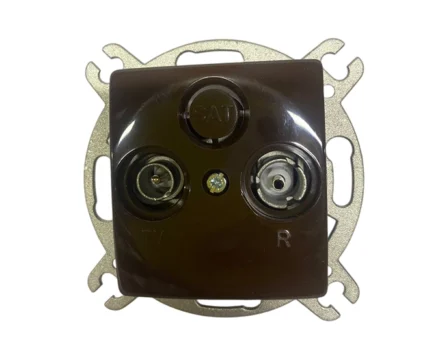 Розетка телев. прохідна TVR 8dB ТЕМ EKONOMIK без рамки, шоколад