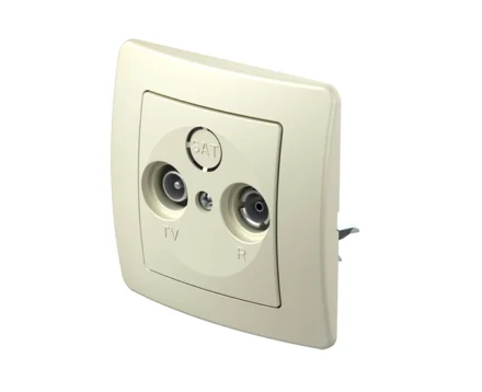 Розетка телев. прохідна 8dB ТЕМ EKONOMIK без рамки, сл. кістка