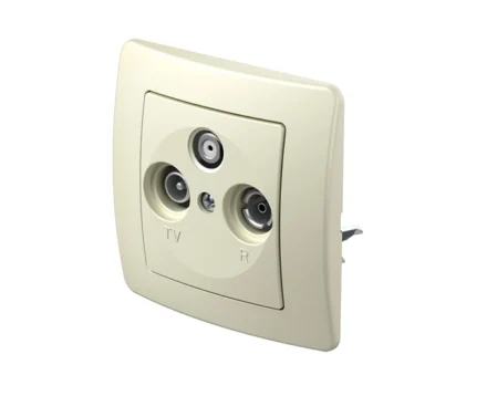 Розетка супутникова, кінцева, ТЕМ EKONOMIK без рамки, сл. кістка