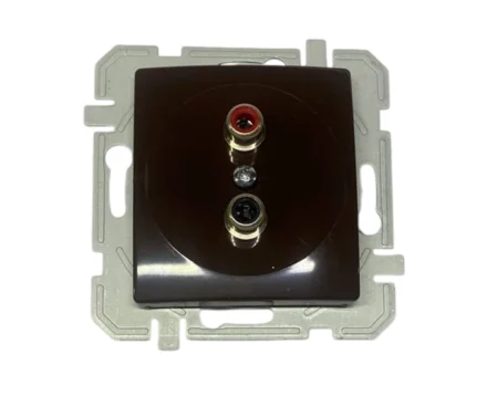 Розетка AUDIO RCA-2xRCA ТЕМ EKONOMIK KE22CB без рамки, шоколад