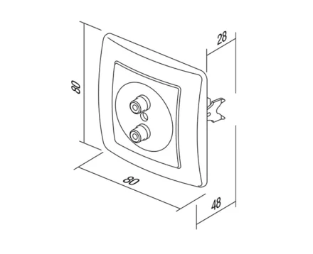Розетка AUDIO RCA-2xRCA ТЕМ EKONOMIK без рамки, сл. кістка