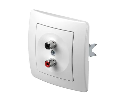 Розетка AUDIO RCA-2xRCA ТЕМ EKONOMIK без рамки, біла