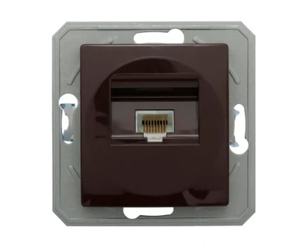 Розетка одинарн. комп'ютерн. RJ45 8/8 ТЕМ EKONOMIK без рамки, шоколад