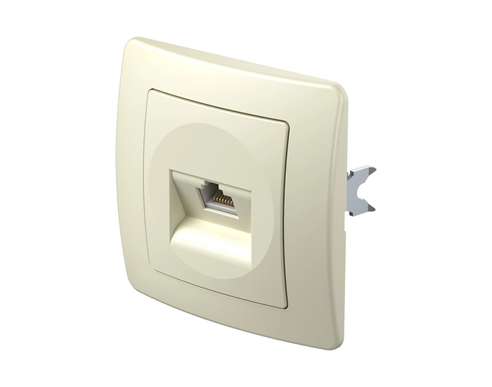 KE37IWX0-U_1 Розетка одинарн. комп'ютерн. RJ45 ТЕМ EKONOMIK без рамки, сл. кістка