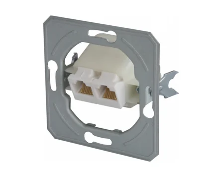 Розетка подвійна комп'ютерна, RJ45 ТЕМ EKONOMIK без рамки, біла