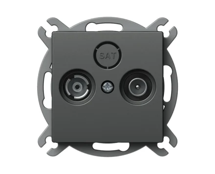 Розетка телев. прох. 10dB TEM LOGIQ, антрацит