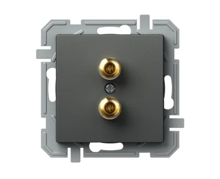 Розетка AUDIO 2x4мм ТЕМ LOGIQ, антрацит