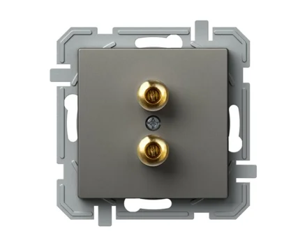Розетка AUDIO 2x4мм ТЕМ LOGIQ, титан