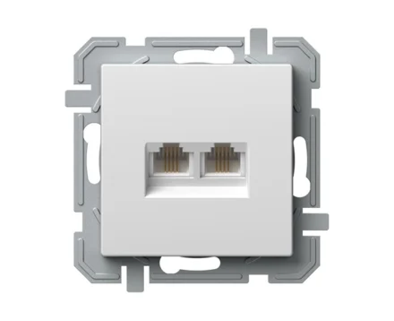 Розетка телеф. подвійна RJ11 6/4 TEM LOGIQ, біла